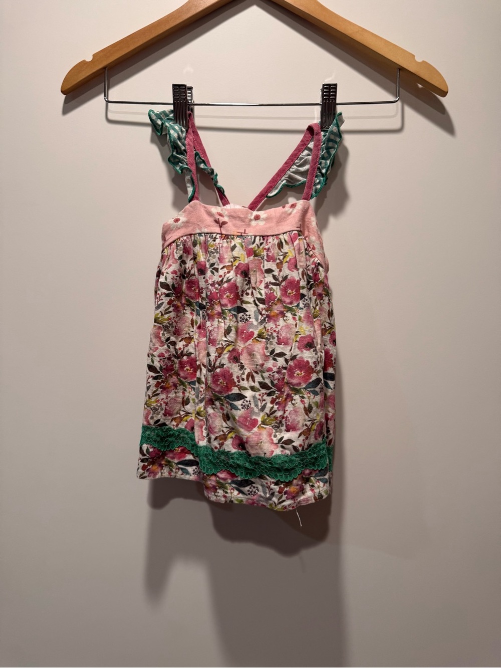 Cheeky Plum Girls Floral Tie Back Tank Top 4T Boutique Boho Pink